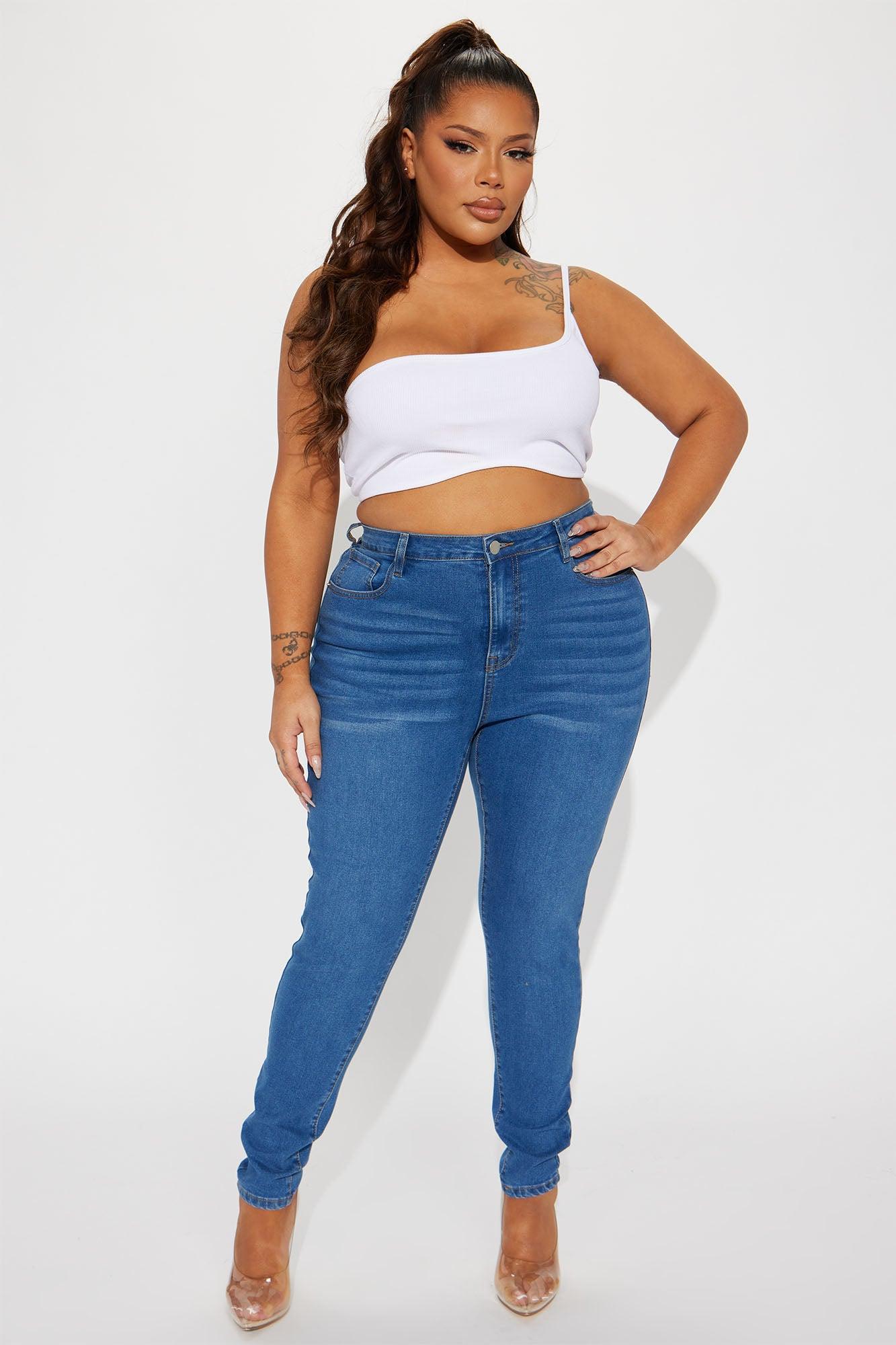 Amara High Rise Stretch Skinny Jeans - Medium Wash Product Image