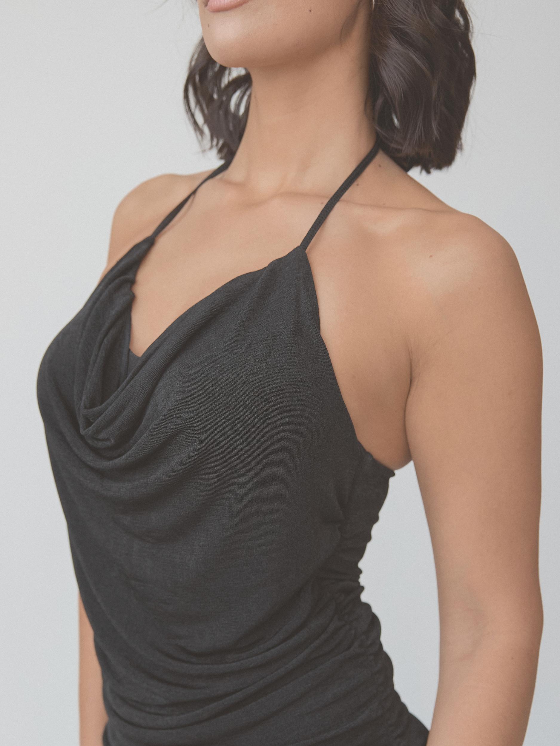 Cowl Neck Halter Midi Dress Product Image