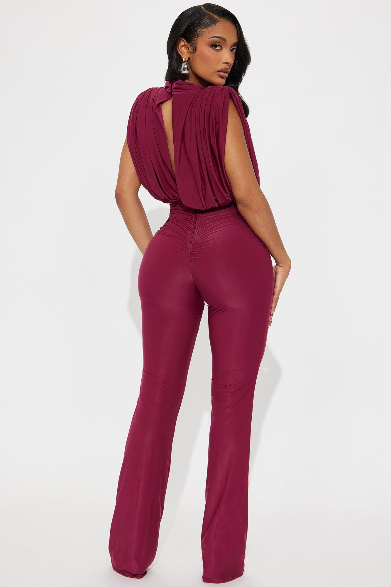 Sleek Seduction Jumpsuit - Magenta Product Image