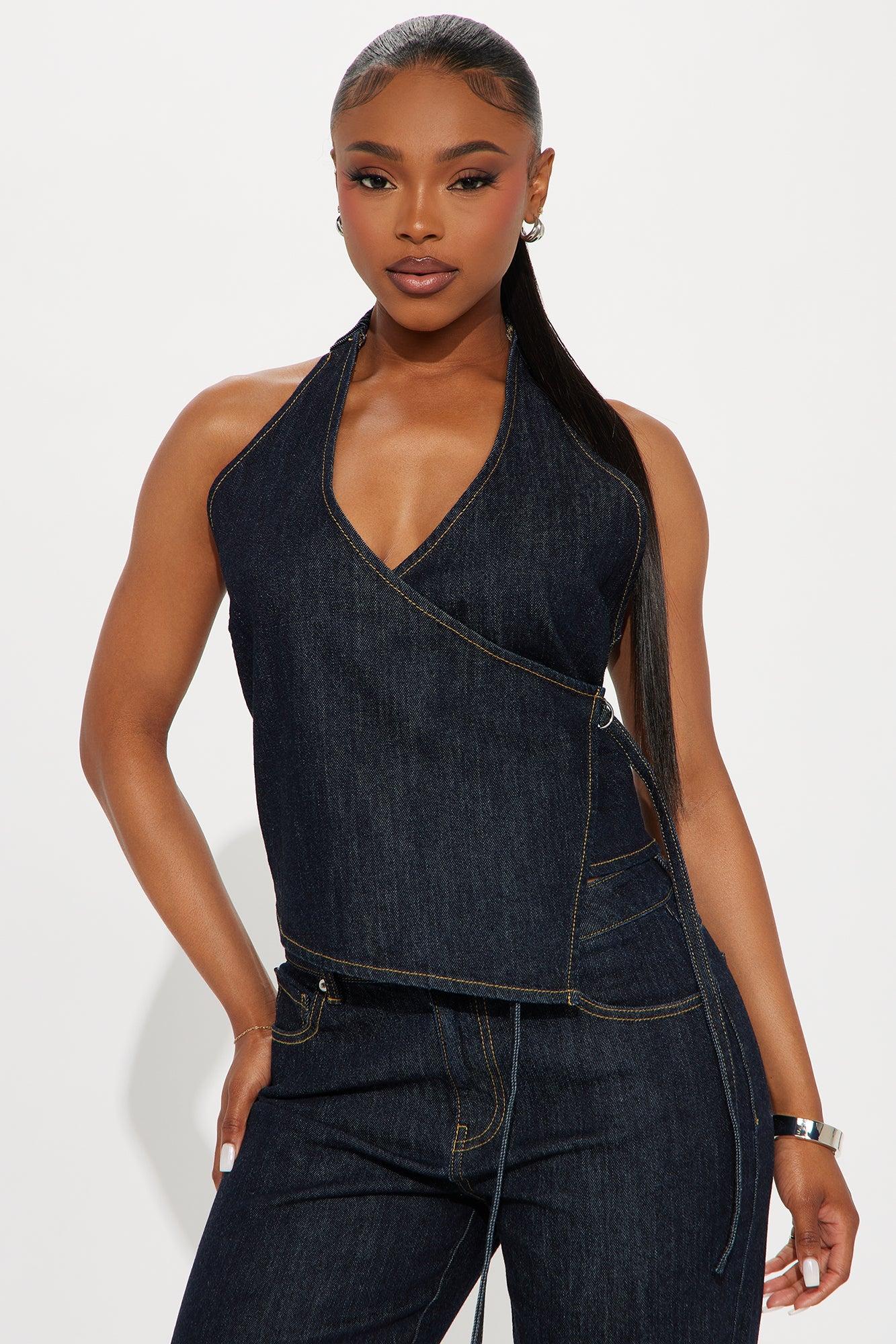 Angela Denim Pant Set - Dark Denim Product Image