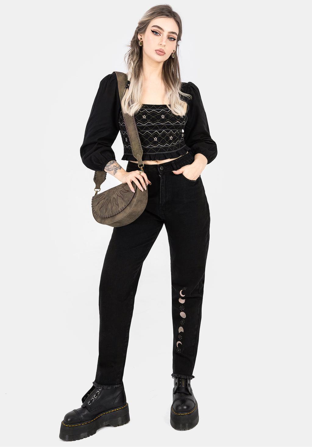 Larissa Hand Embroidered Smocked Puff Sleeve Top Product Image