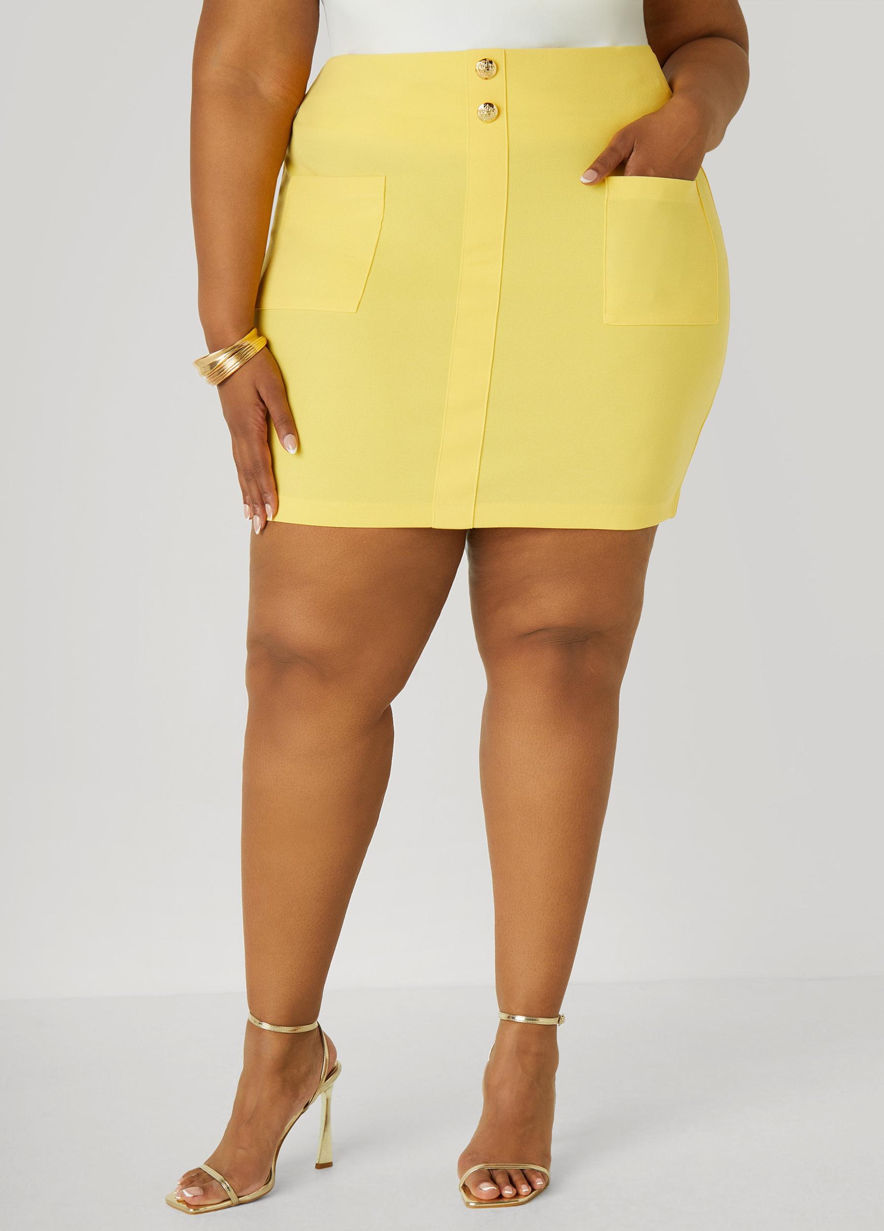 Plus Size Patch Pocket Mini Skirt Ashley Stewart Product Image