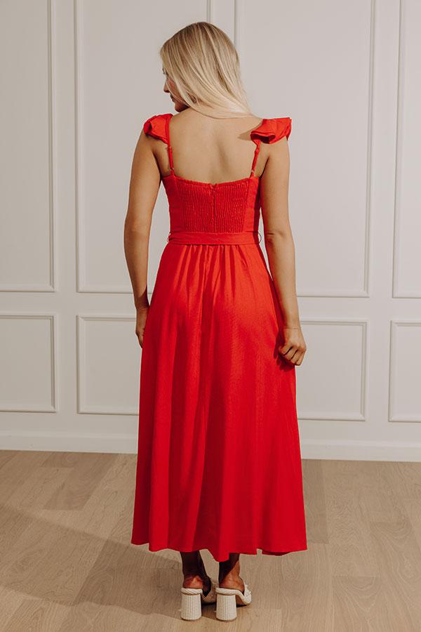 Haute In Here Linen-Blend Maxi Dress Product Image