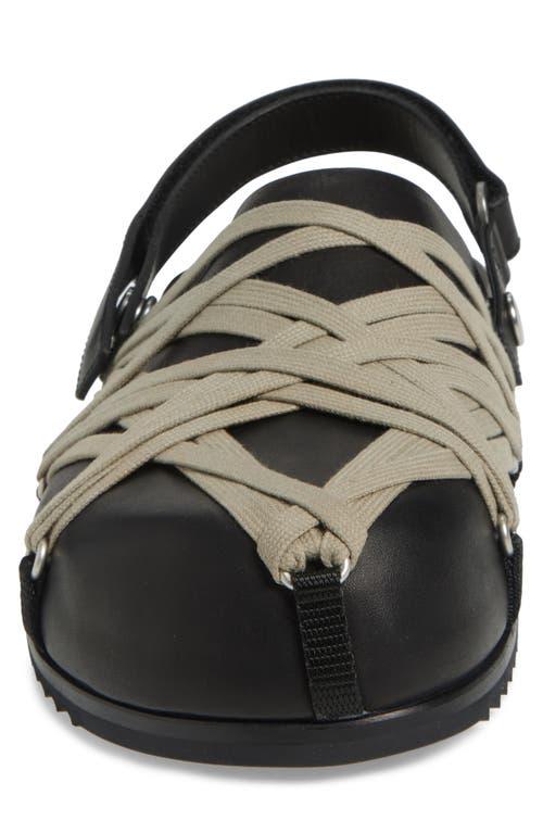 RICK OWENS Leather Loafers With Crisscross Detail In Black Product Image