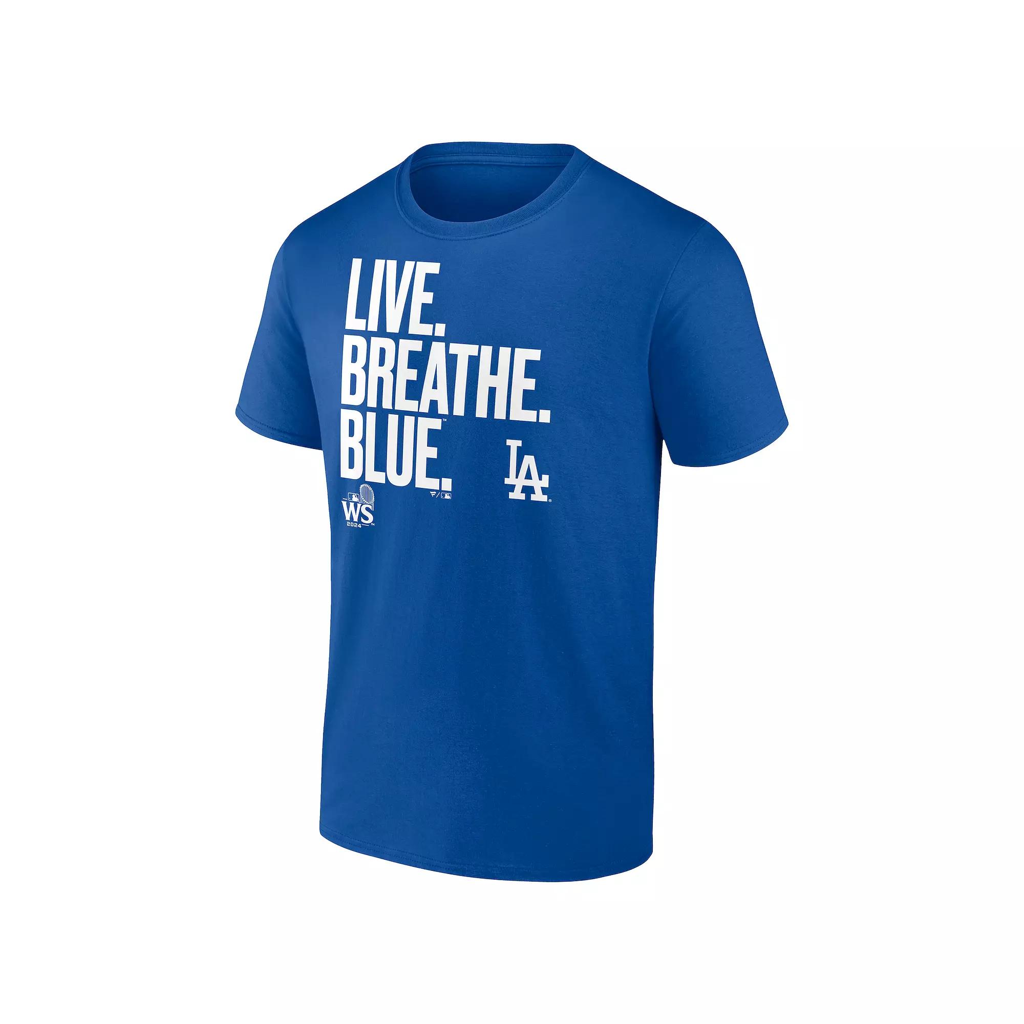 Men's Fanatics Los Angeles Dodgers World Series Participant Live Breathe Blue T-Shirt, Size: Large Product Image