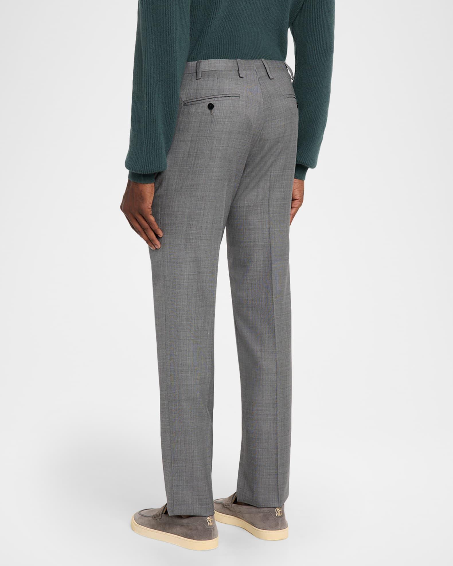 Men's Wool Twill Flat-Front Trousers Product Image