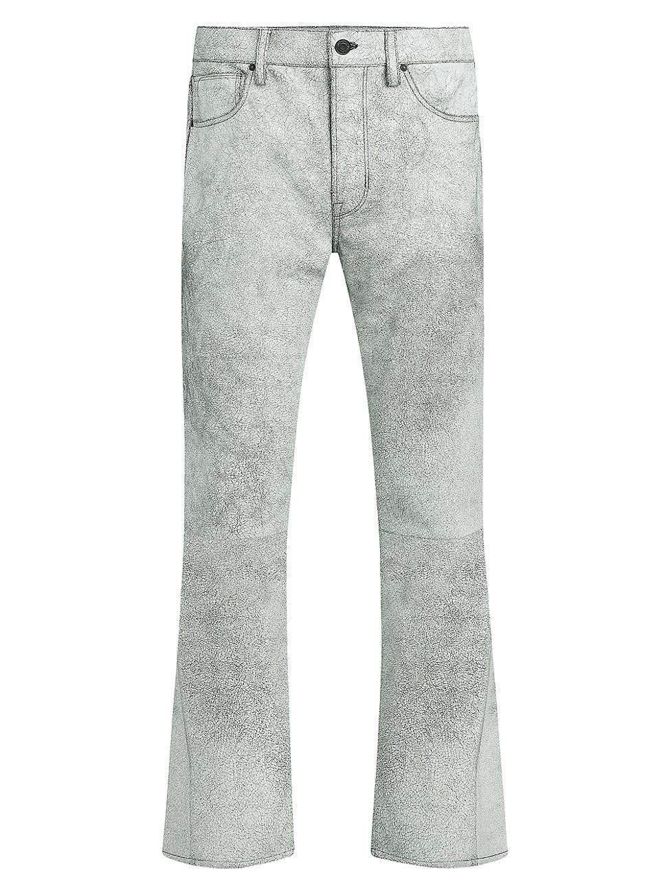 Mens Walker Cracked Leather Flared Pants Product Image