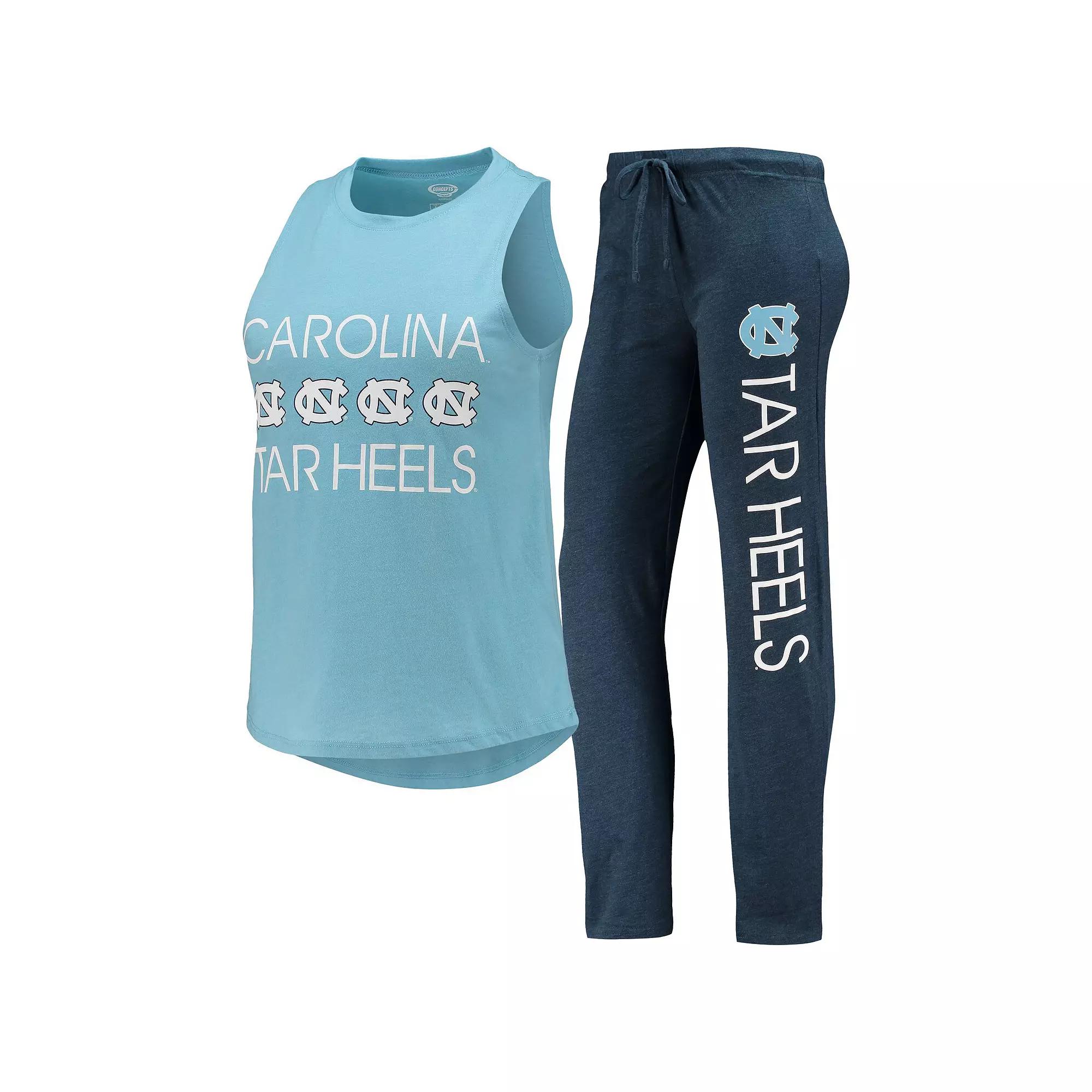 Women's Concepts Sport Navy/Carolina Blue North Carolina Tar Heels Tank Top & Pants Sleep Set, Size: Medium Product Image