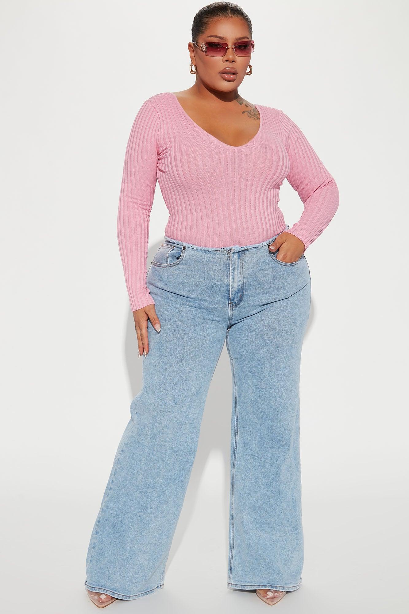 Kallan Knit Sweater Top - Pink Product Image