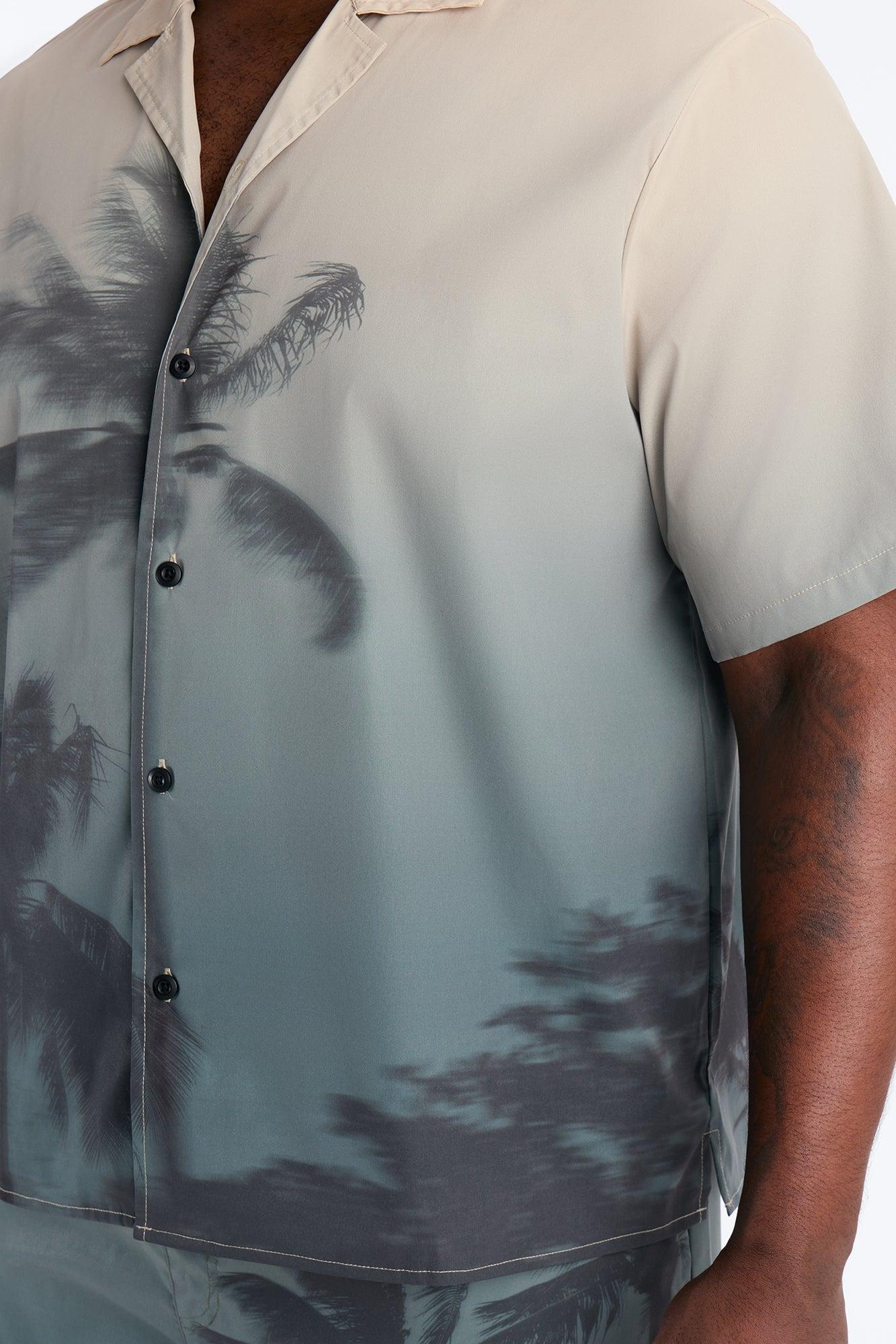 Relaxed Moab Breeze Cuban Collar Button Up Shirt - Taupe Male Product Image