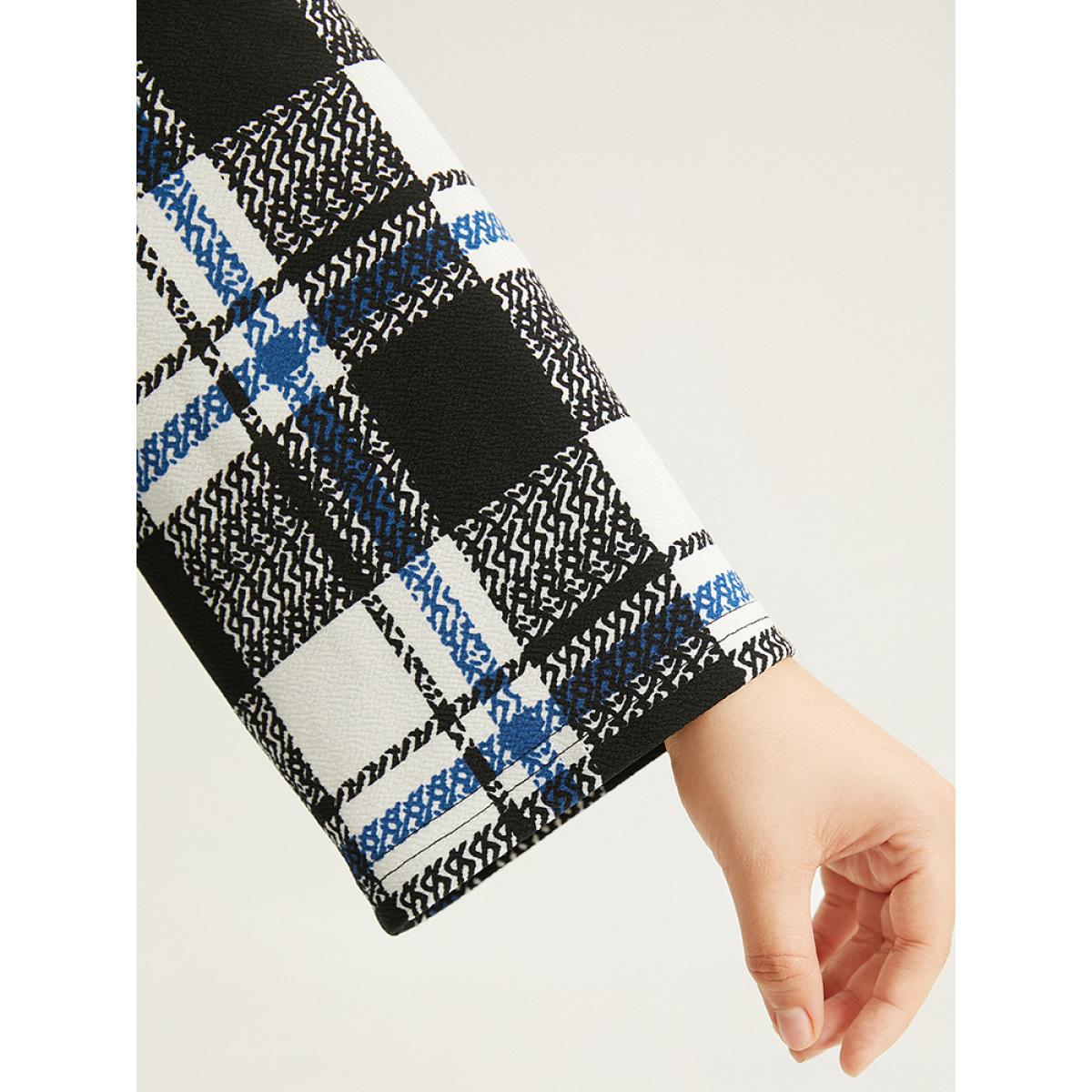 Plus Size Plaid Print Pocket Open Front Kimono Women Multicolor Casual Contrast Pocket Dailywear Kimonos BloomChic 18-20/2X Product Image