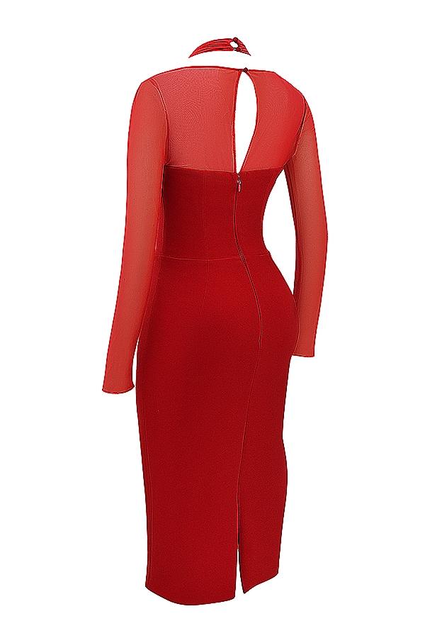 Yasmin  scarlet plunge midi dress Product Image