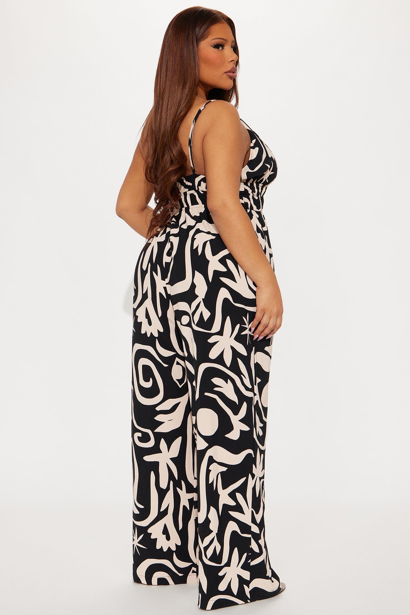 Such A Dream Abstract Jumpsuit - Black/combo Product Image
