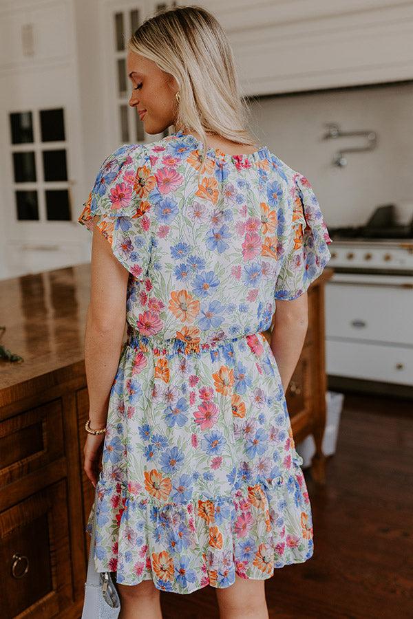 Pure Heart Floral Mini Dress in Blue Product Image