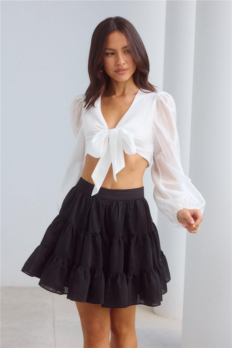 London Luxe Long Sleeve Top White Product Image