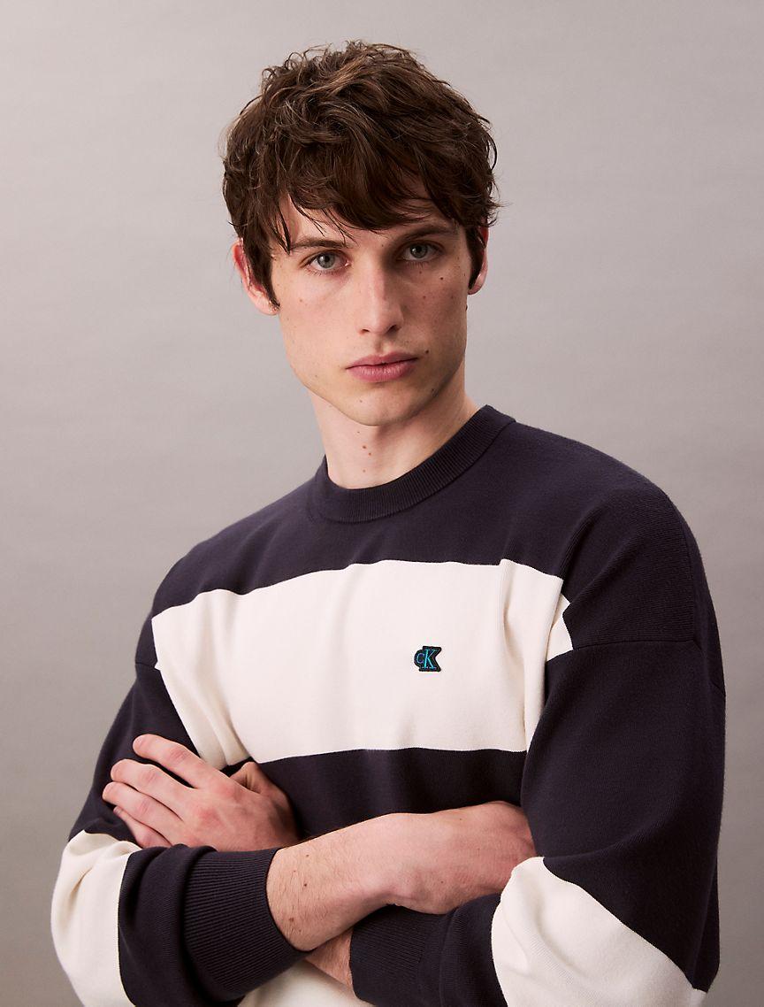 Tech Knit Stripe Relaxed Sweater Product Image