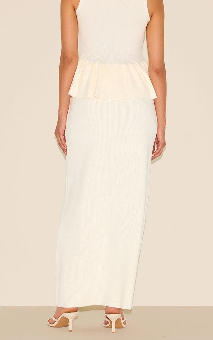 Petite Cream Knitted Low Rise Maxi Skirt Product Image