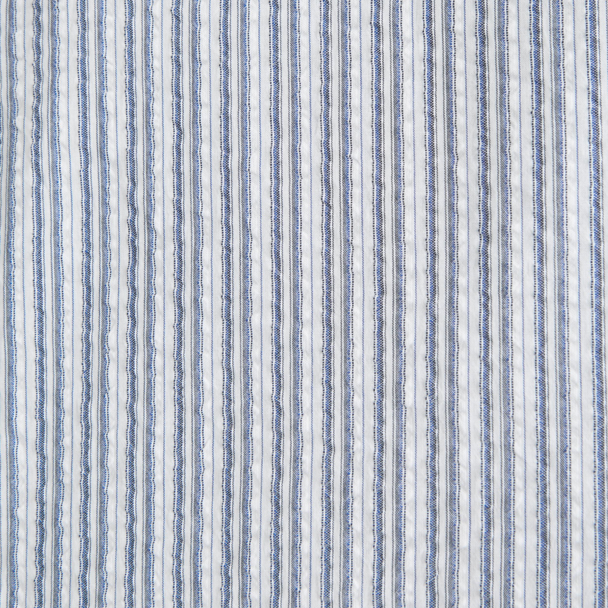 Camp Collar Cropped Seersucker Shirt Product Image