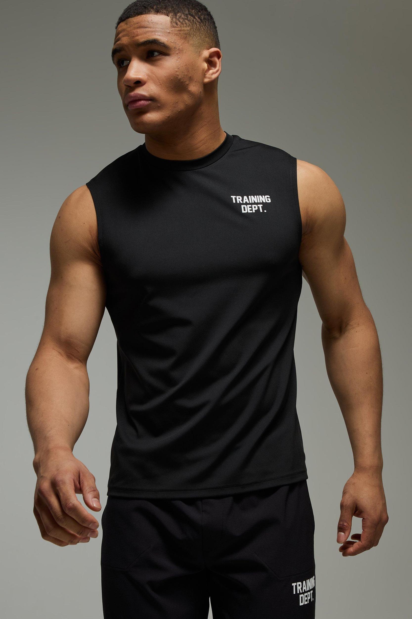 Man Active Performance Training Dept Regular Fit Tank | boohooMAN USA Product Image
