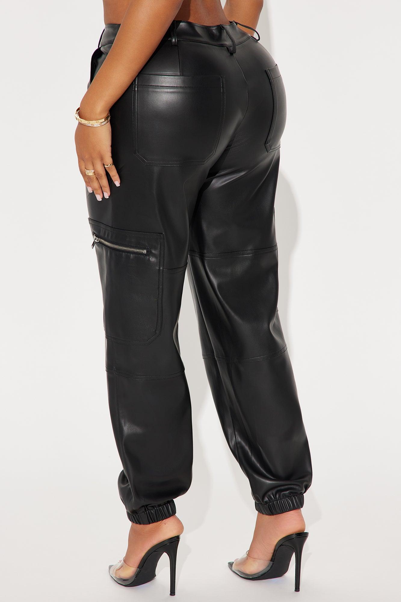 Studio City Faux Leather Jogger - Black Product Image