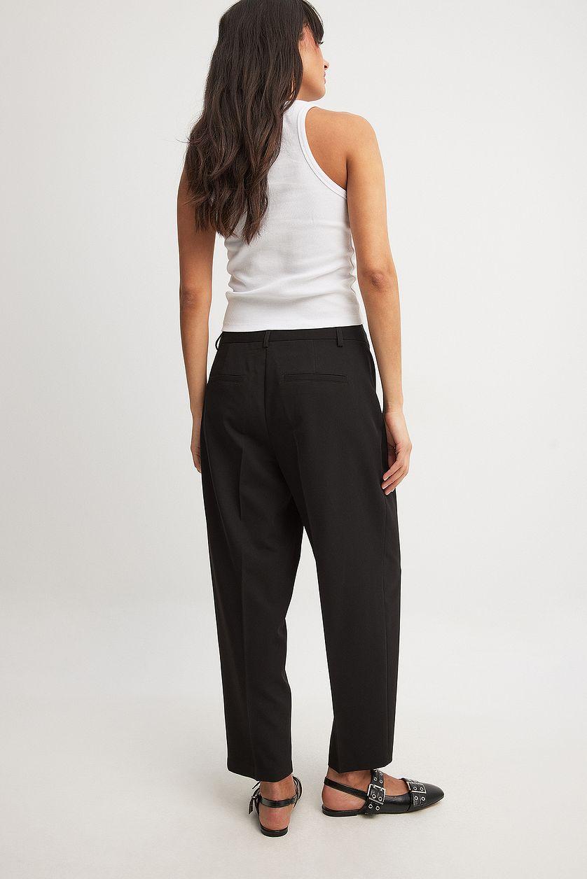 Cropped Mid Waist Suit Pants Product Image