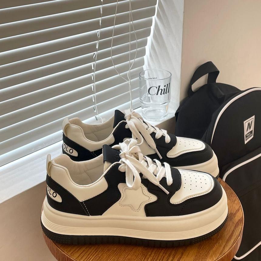 Star Applique Platform Sneakers Product Image