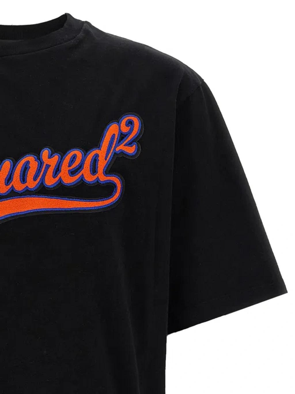 DSQUARED2 Loose Fit Cotton Logo T-shirt In Black Product Image