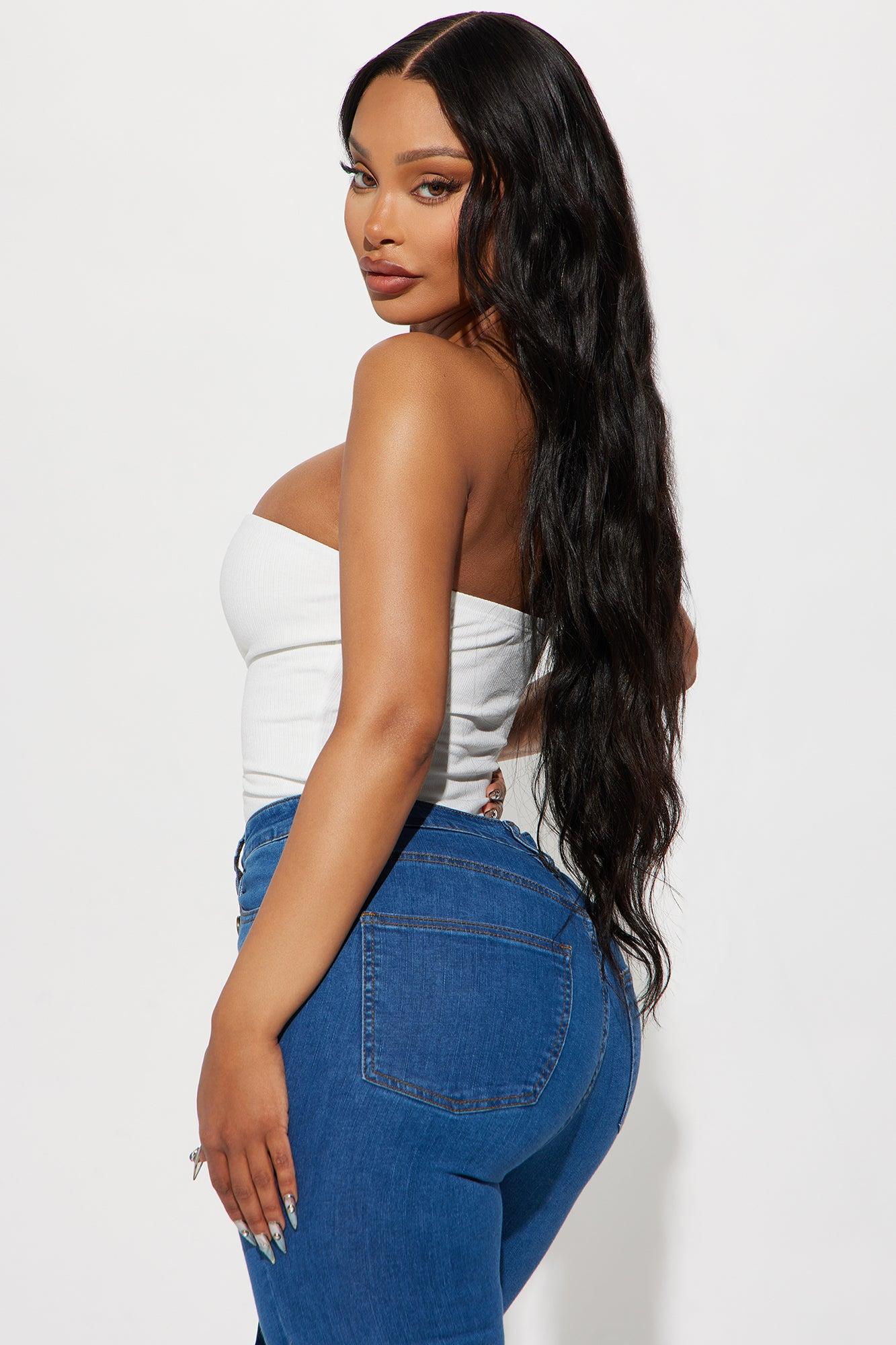 Demi Double Lined Tube Bodysuit - White Product Image