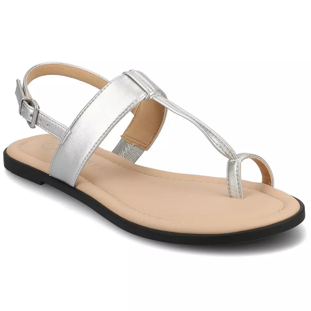 Journee Gerra T-Strap Toe Ring Women's Flat Sandals,  Product Image