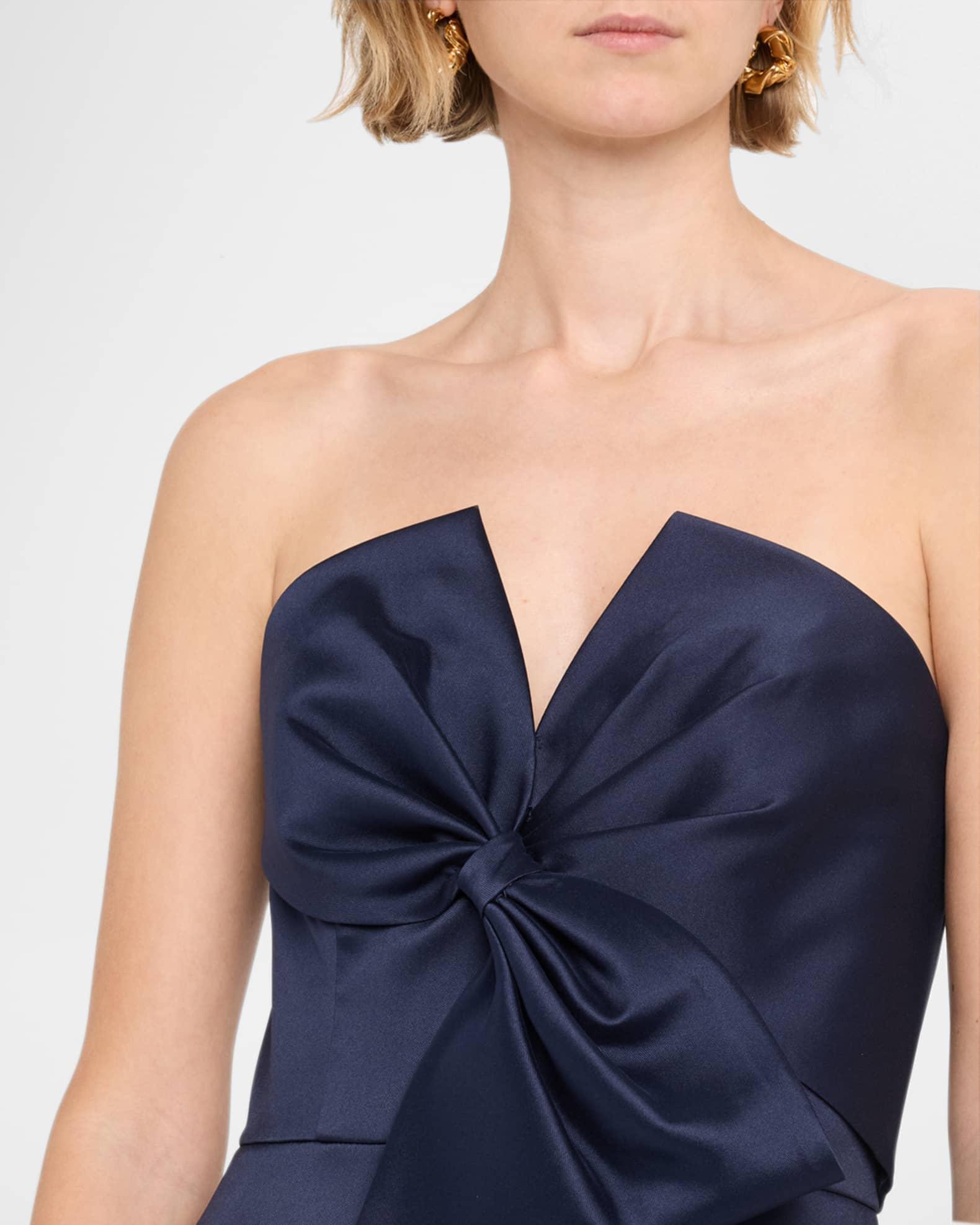 Strapless Bow-Front Stretch Mikado Midi Dress Product Image