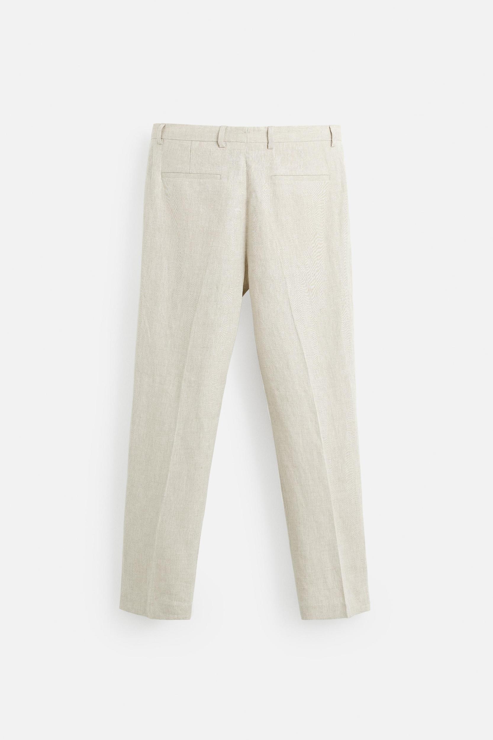 100% LINEN PLEATED PANTS Product Image