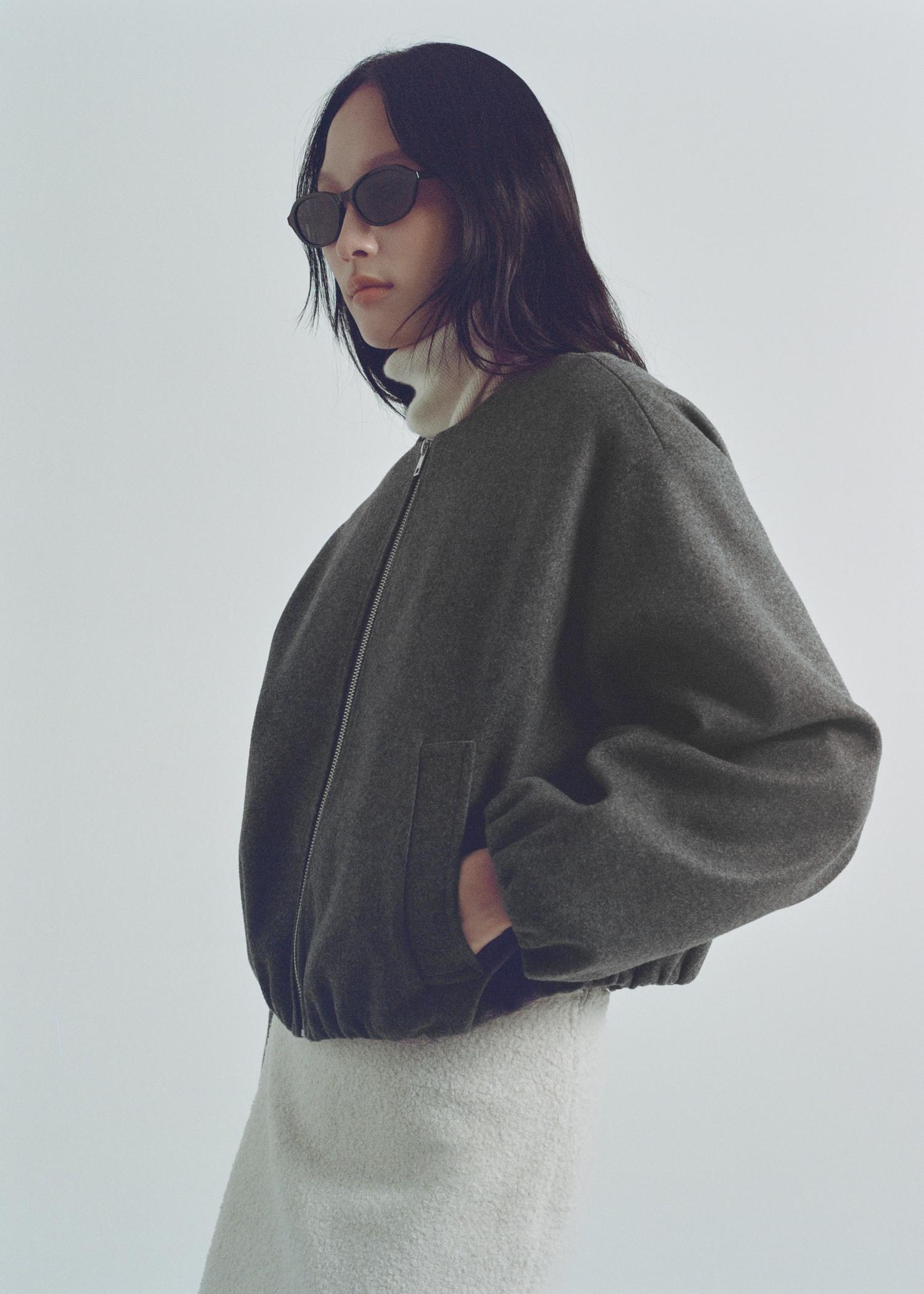 Gathered bomber jacket - Women | MANGO USA Product Image