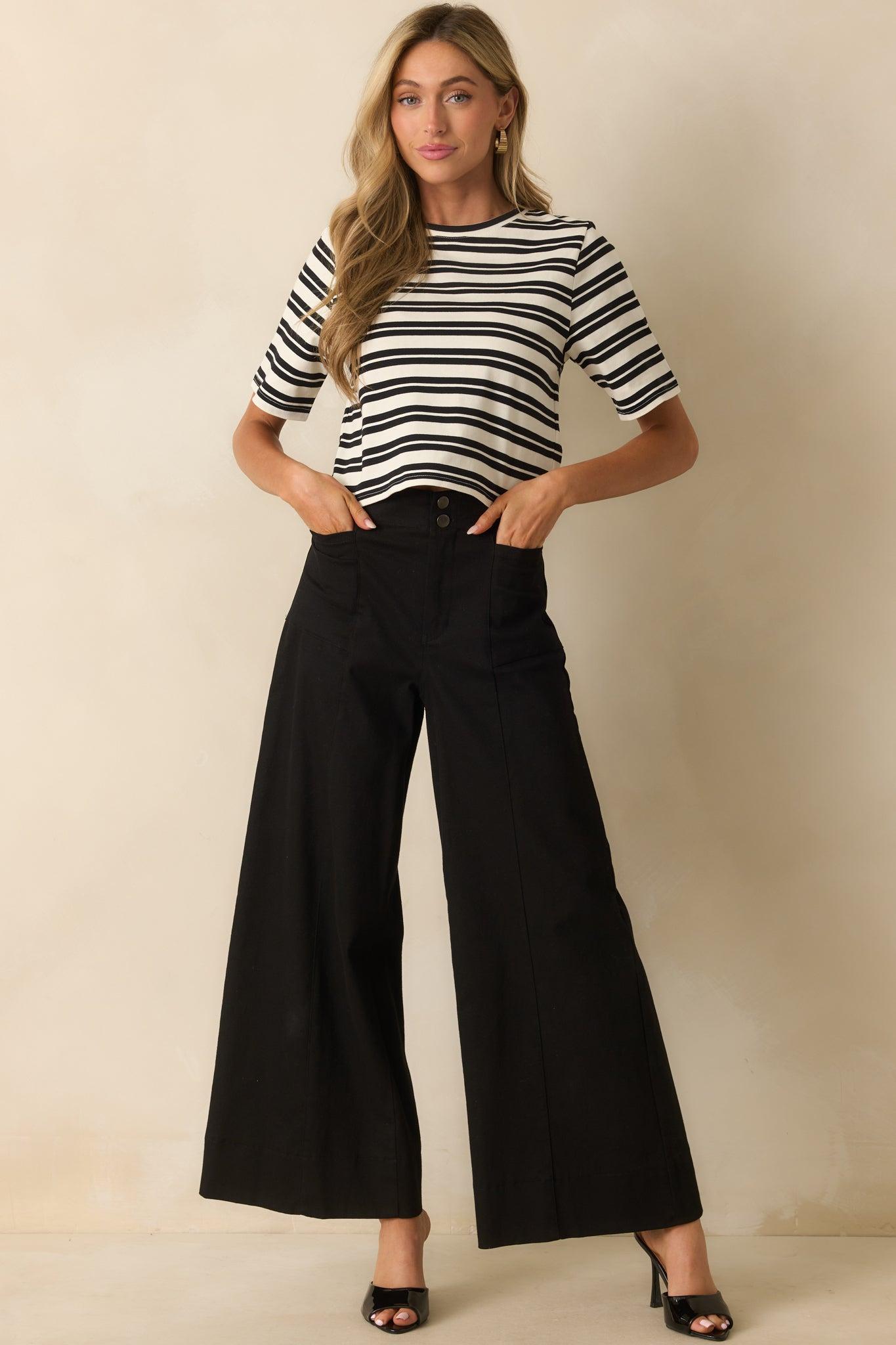 Daylight Glimmer Black Wide Leg Pants Product Image