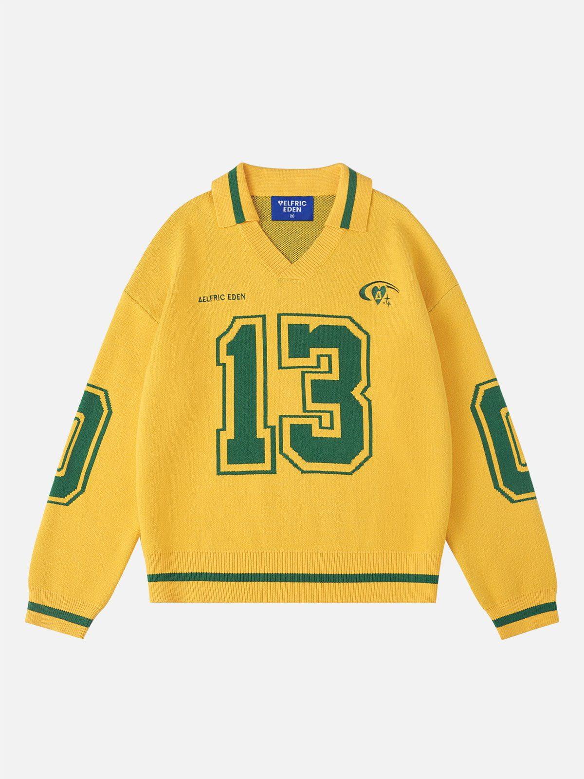 Aelfric Eden Number Graphic Polo Sweater Product Image