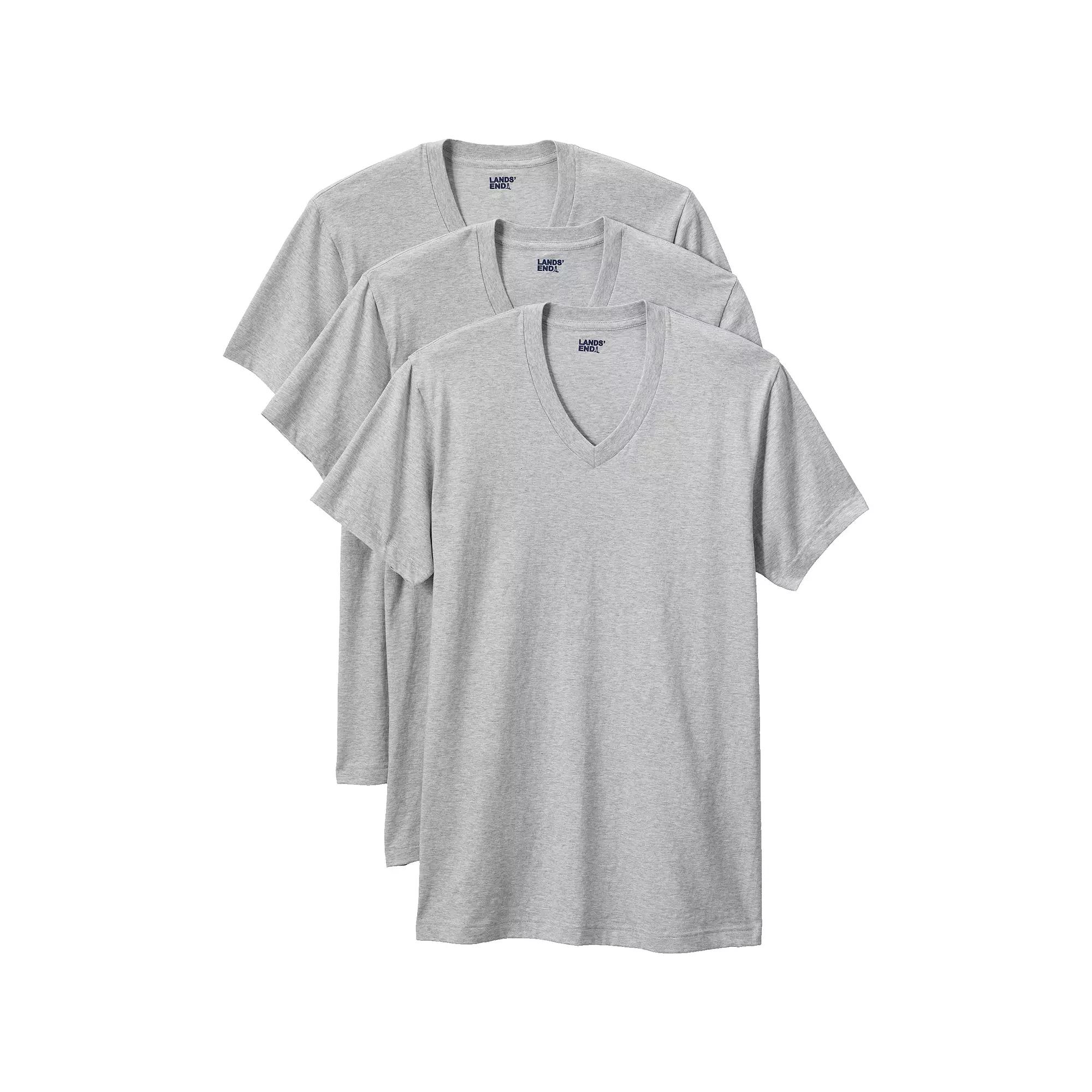 Big & Tall Lands' End V-Neck Undershirt 3 Pack, Men's,  Product Image