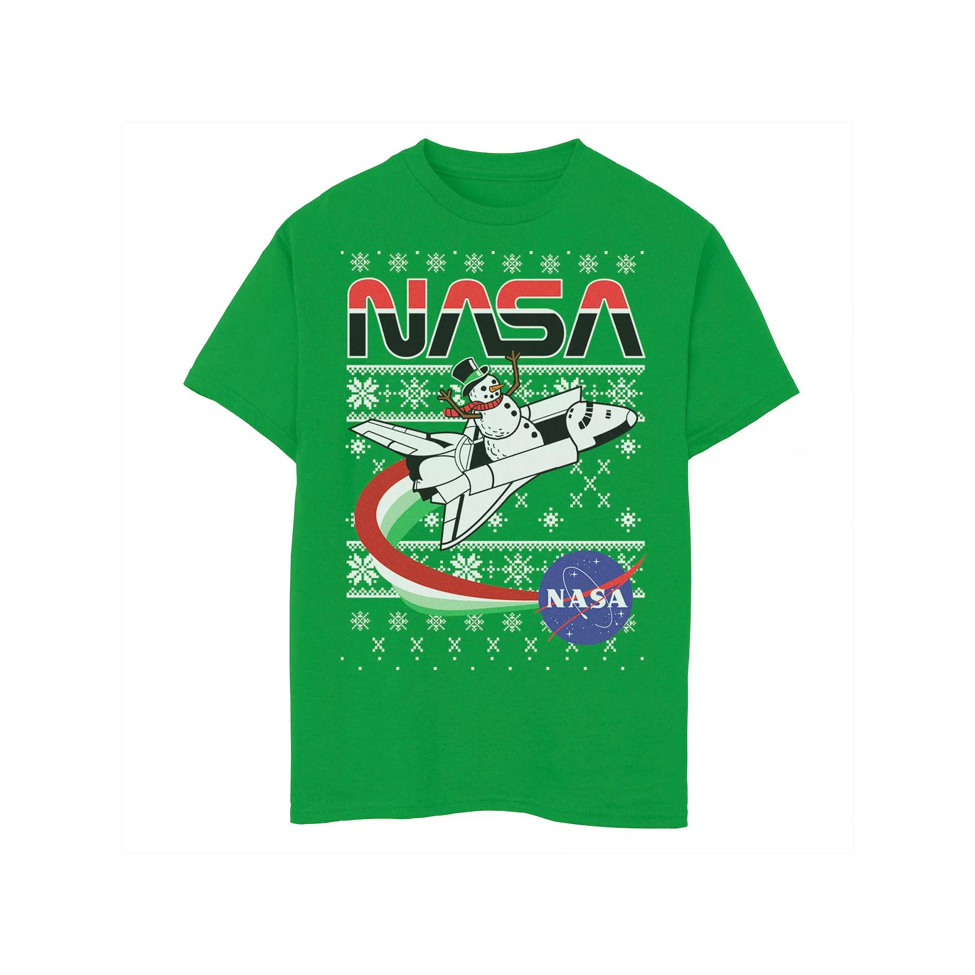 Men's NASA Santa Rocket Ugly Christmas Sweater Tee,  Product Image