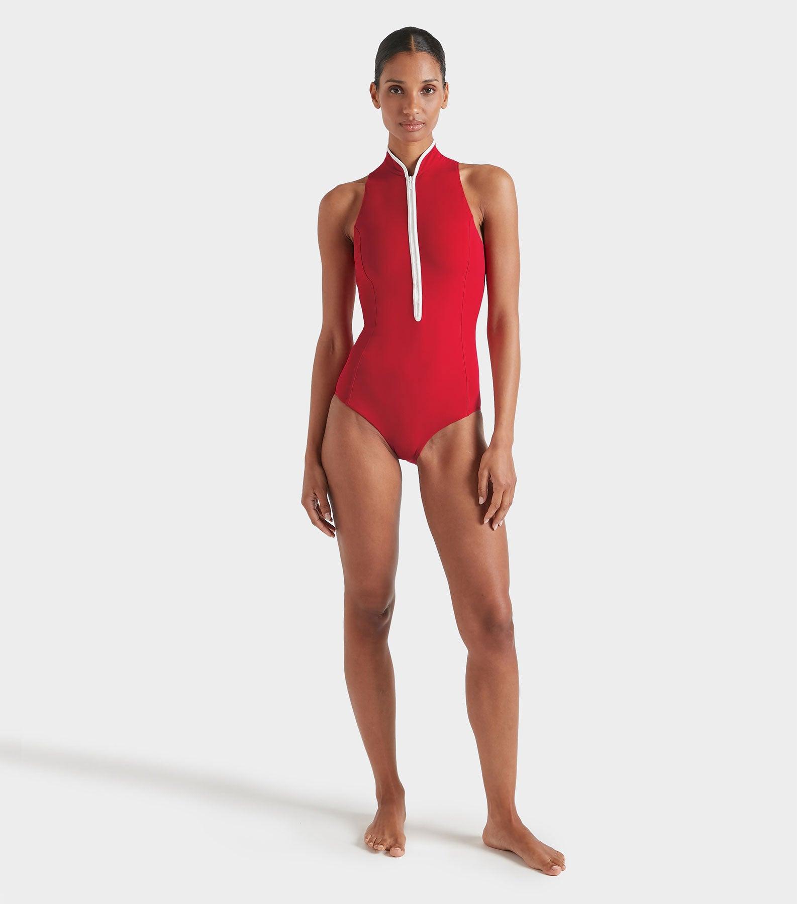 Katya UPF 50+ Swim - Red/White Product Image