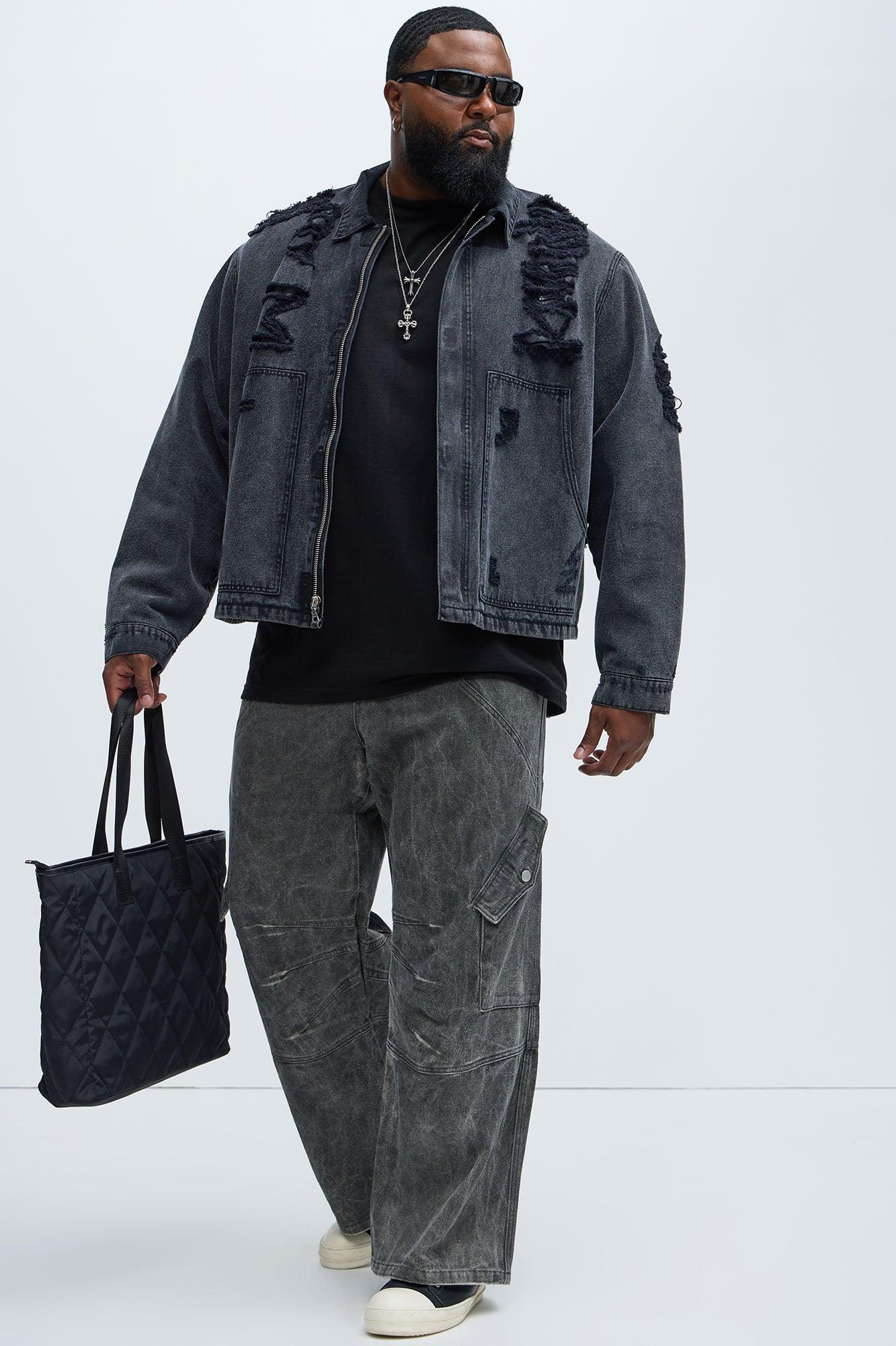 Overdyed Utility Baggy Cargo Pants - Grey Product Image