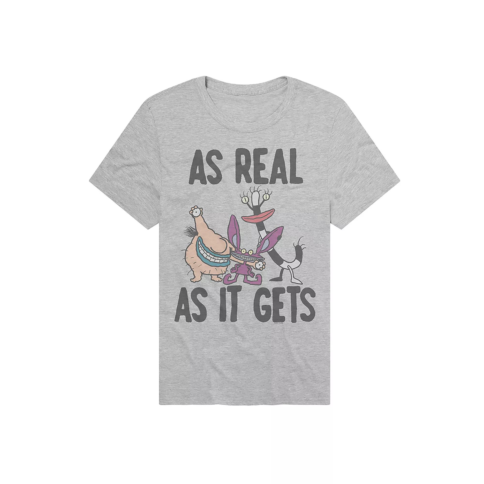 Men's Aah! Real Monsters As Real As It Gets Graphic Tee, Size: Small, Athletic Grey Product Image