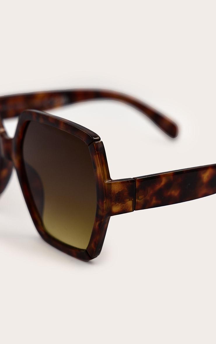 Tortoishell Oversized Angled Sunglasses Product Image