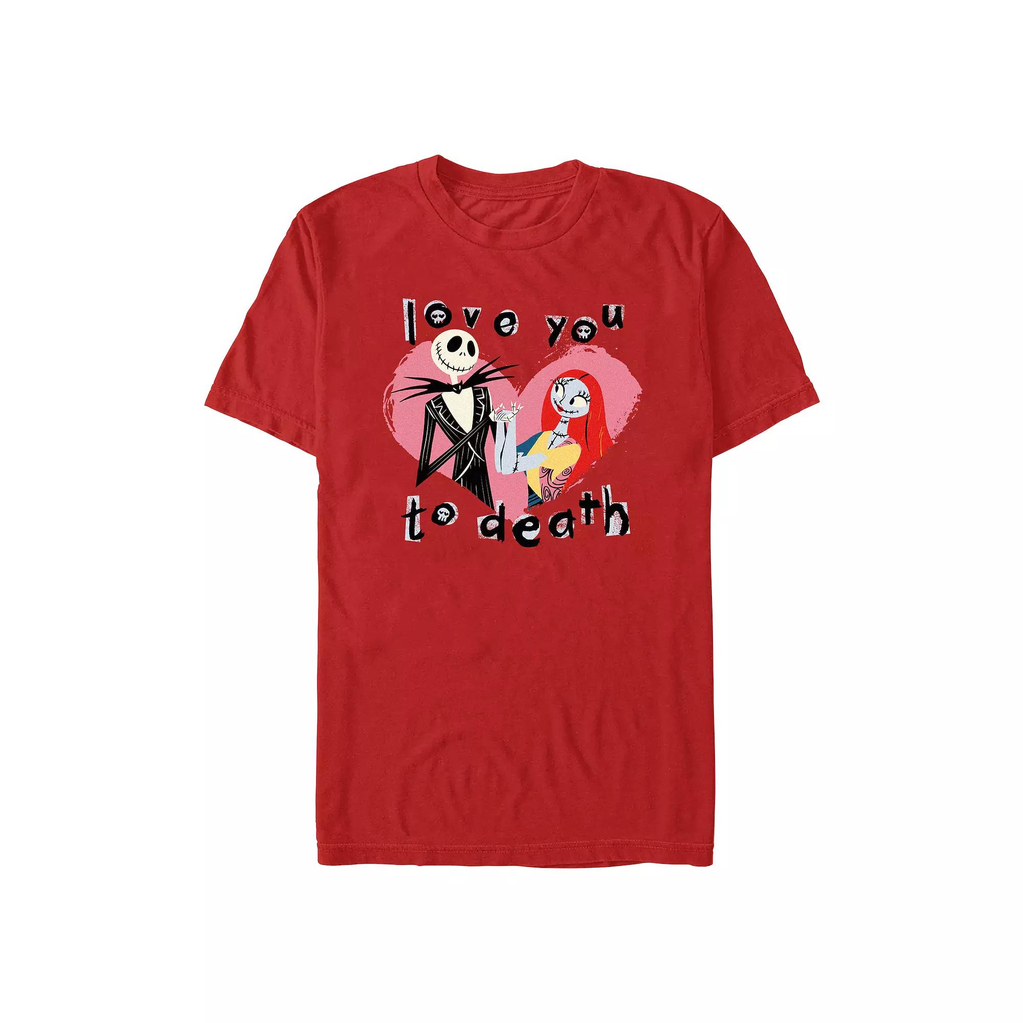 Disney's The Nightmare Before Christmas Jack Skellington And Sally Love You To Death Men's Graphic Tee,  Product Image