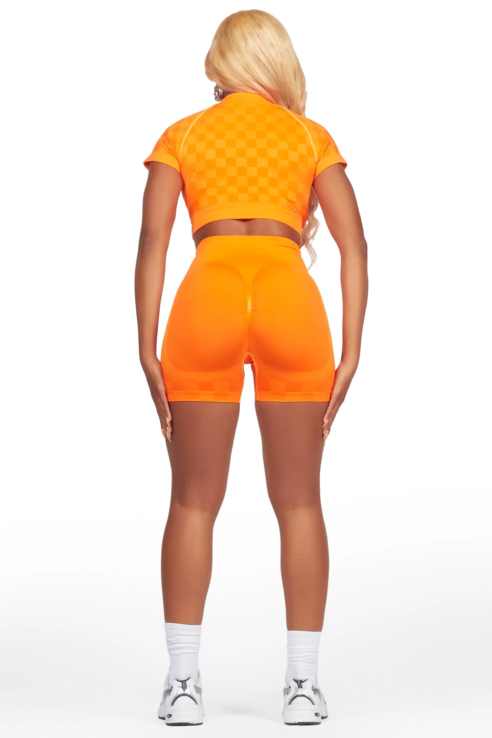Check Her Out Orange Bike Short Set Female Product Image