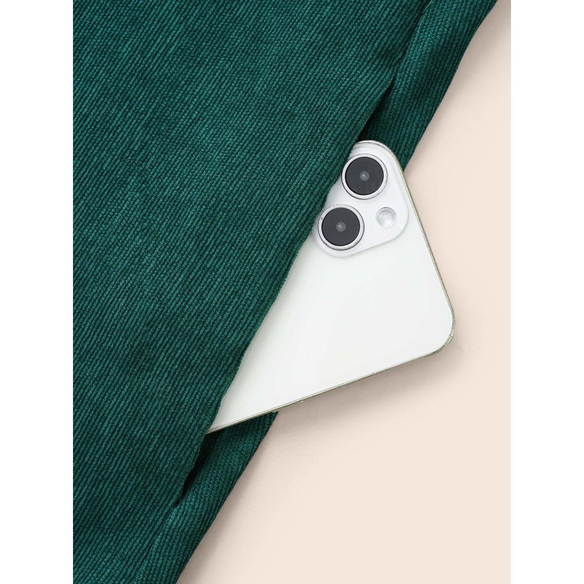 Plus Size Textured Pocket Curved Hem Jacket Women DarkGreen Button Side seam pocket Everyday Jackets BloomChic 22-24/3X Product Image