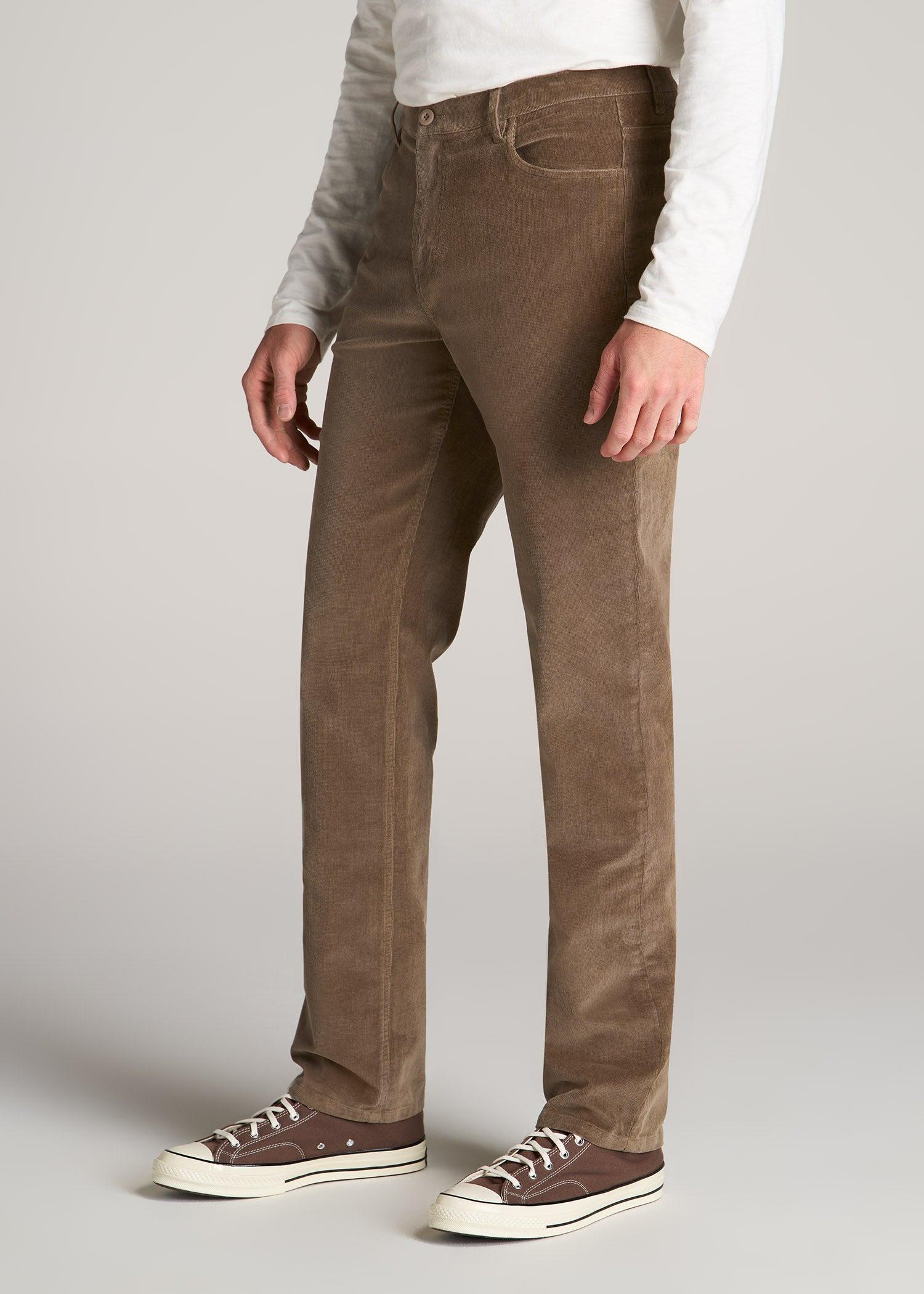 STRAIGHT-LEG Stretch Corduroy Pants for Tall Men in Dark Sand Male Product Image