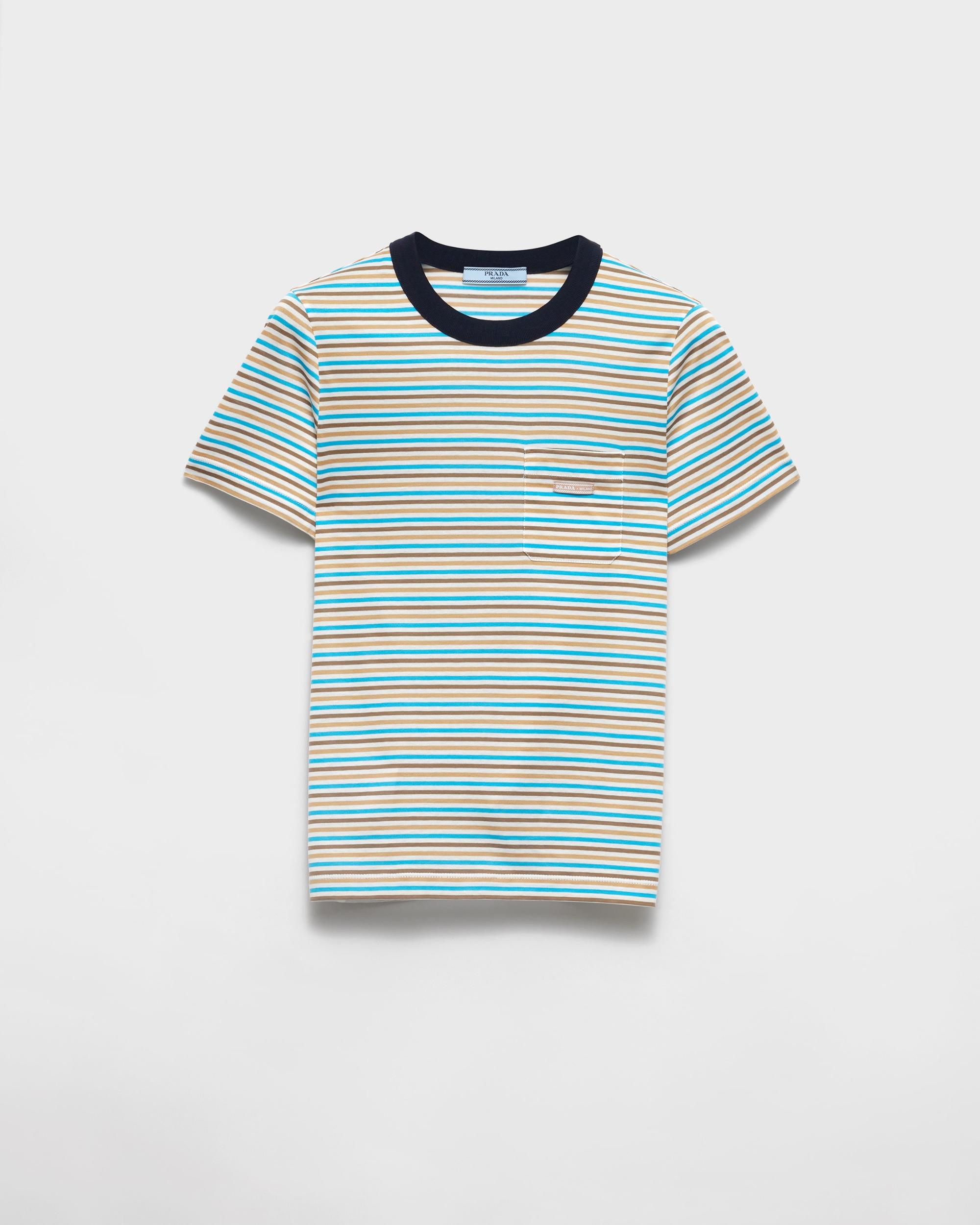 Striped lisle cotton T-shirt Product Image