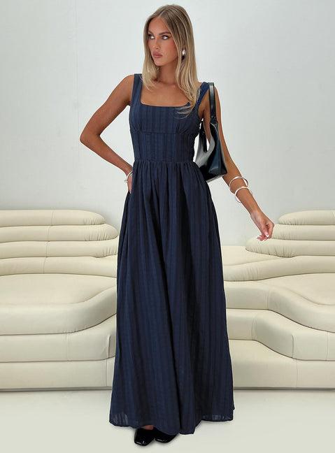 Lorinda Maxi Dress Navy Product Image