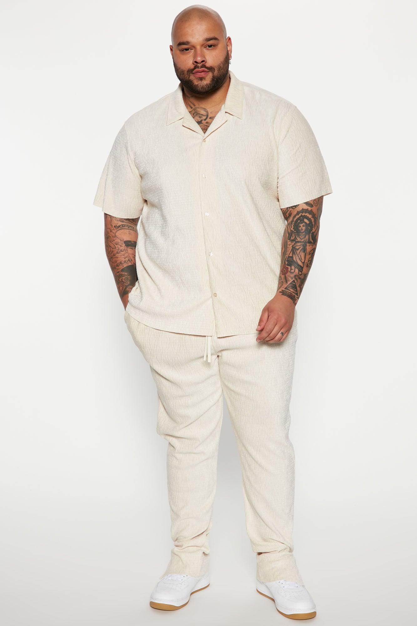 Wavy Textured Slim Pant - OffWhite Product Image