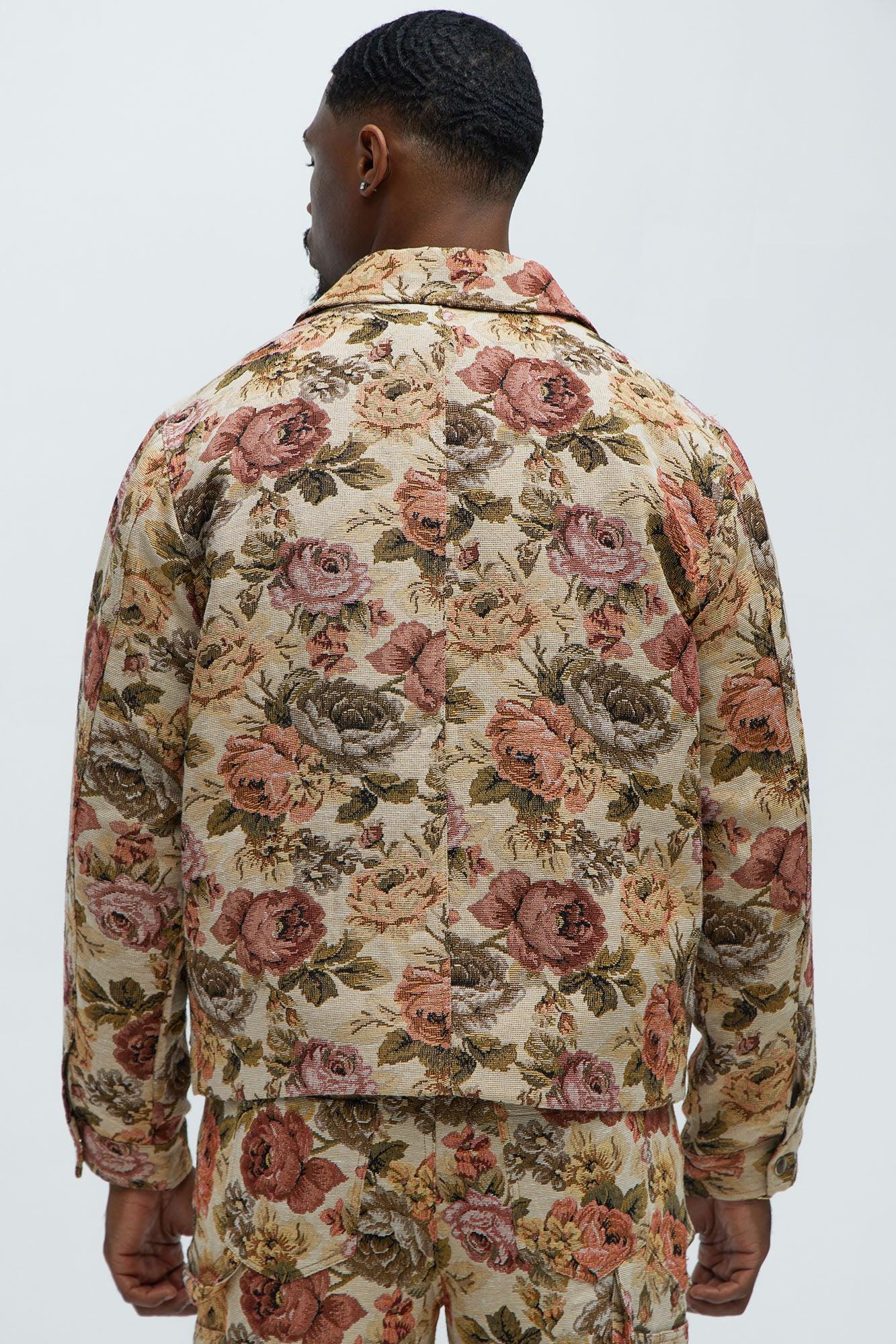 Bellevue Floral Tapestry Work Jacket - Taupe/combo Product Image