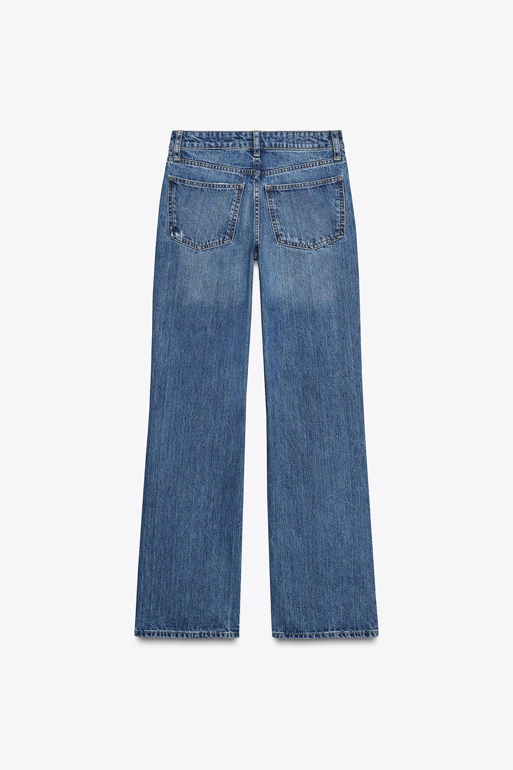 TRF MID-RISE RIPPED WIDE LEG JEANS Product Image
