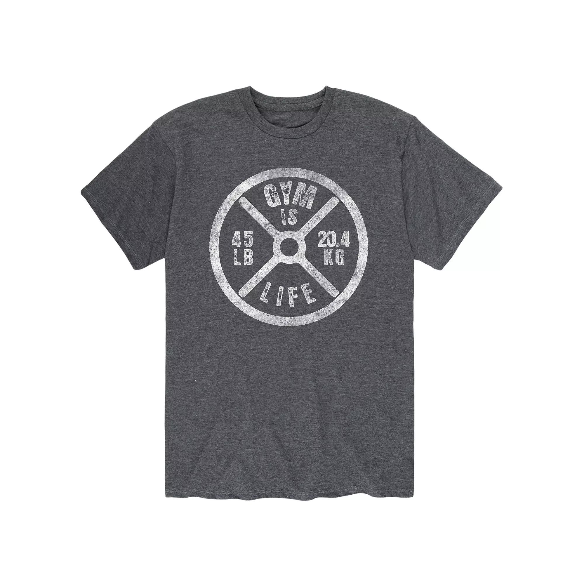 Men's Gym Is Life Weight Plate Tee,  Product Image